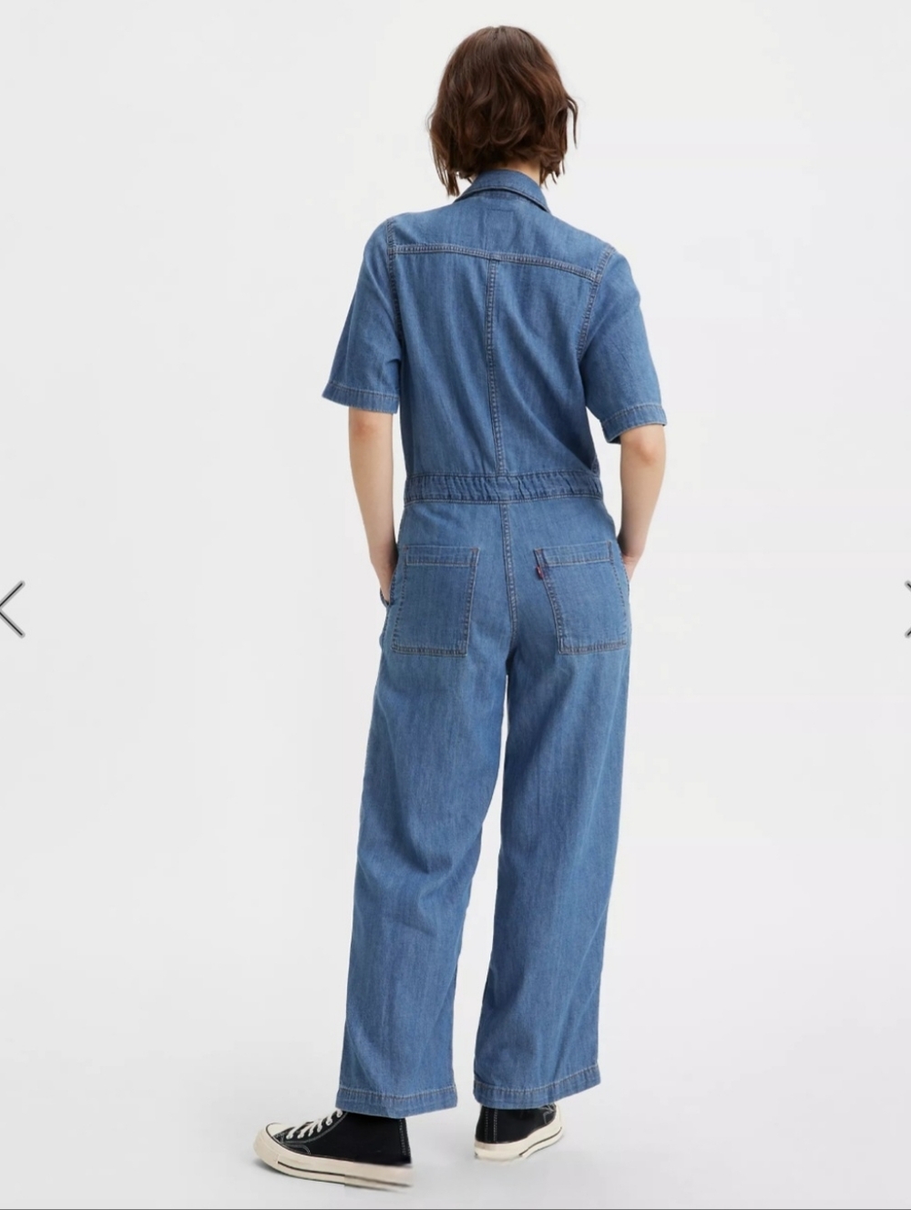 Levi's Women's Blue Denim Standard Fit One-Piece Short-Sleeve Coveralls (NWT) - Picture 3 of 14